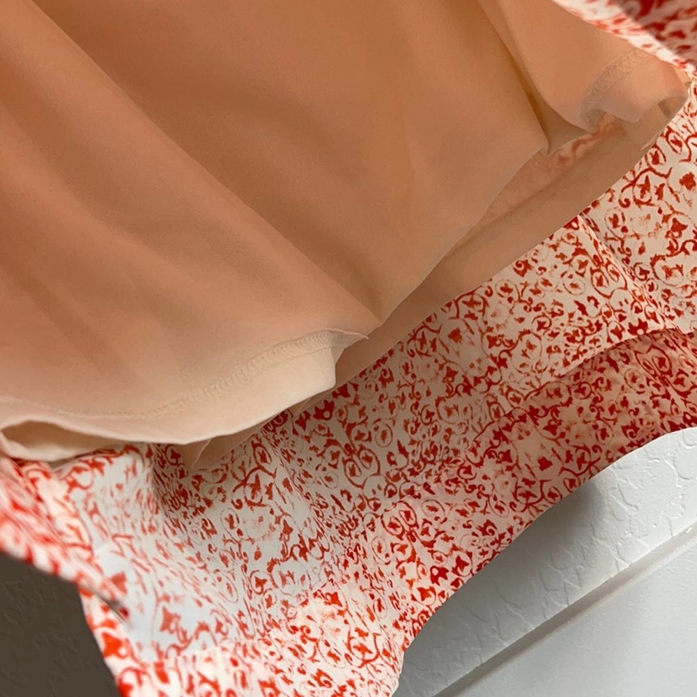 Forever 21 medium sleeveless dress with pockets - orange & white - new cond. - Picture 5 of 7